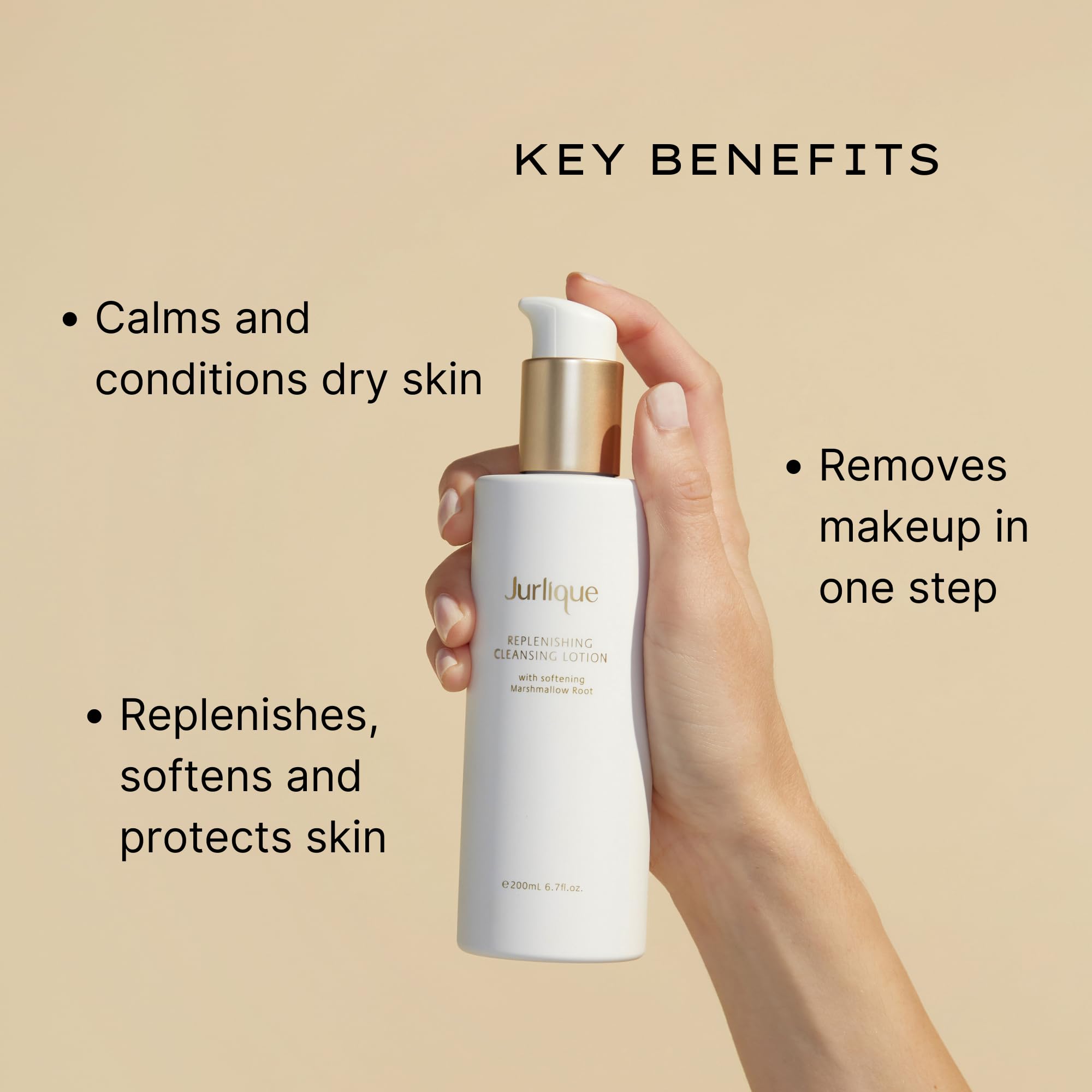 Jurlique Replenishing Face Cream Cleanser shows soft lather on skin during cleansing.