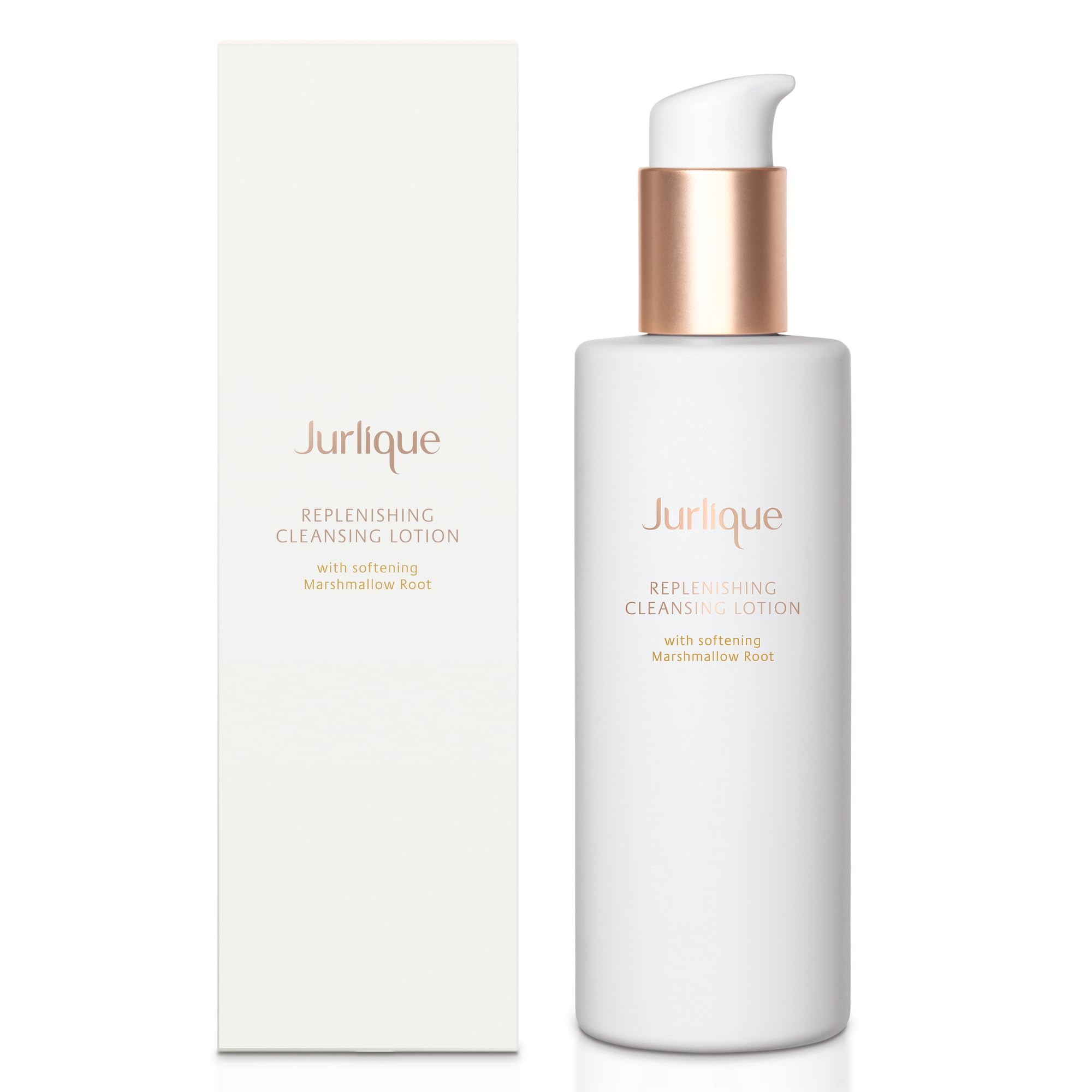 Jurlique Replenishing Face Cream Cleanser bottle demonstrates hydration for dry skin.