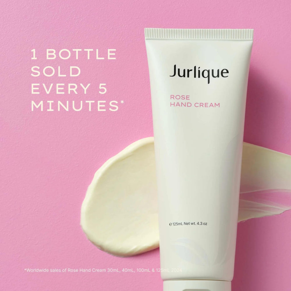Packaging detail of Jurlique Rose Hand Cream with premium labeling.