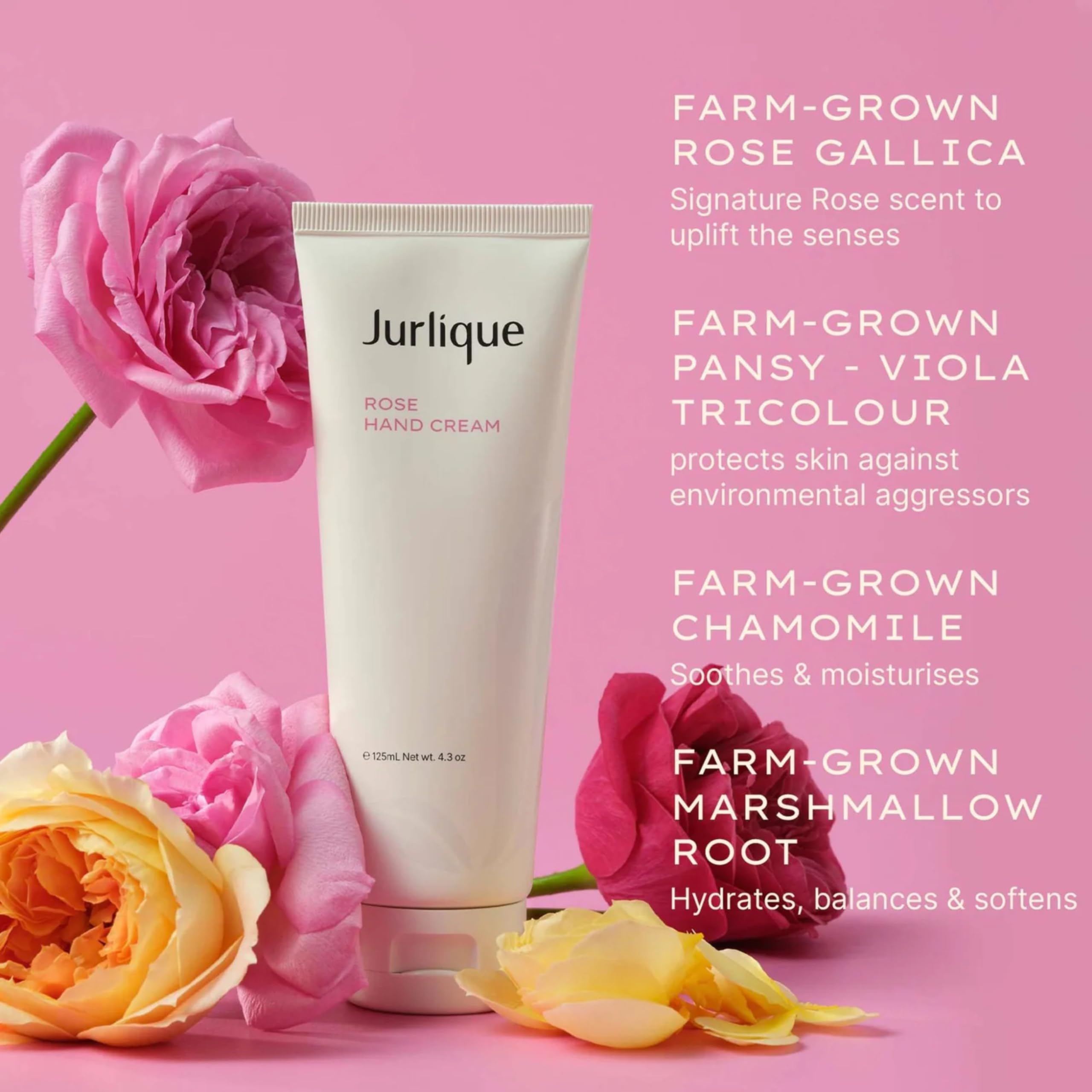 Close-up of Jurlique Rose Hand Cream texture for smooth application.