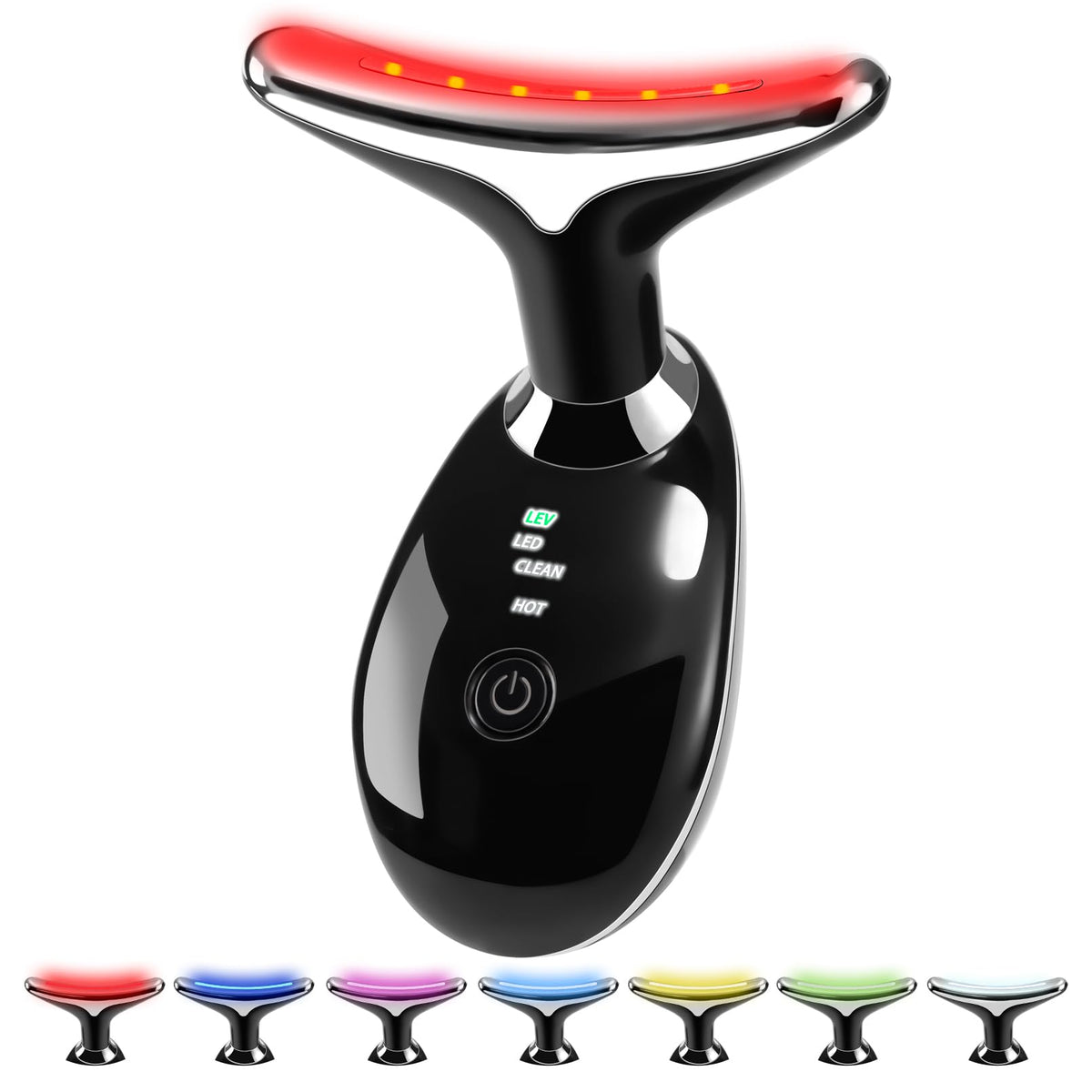 JURP 7-in-1 red-light therapy device close-up highlighting multi-mode options for skin care.