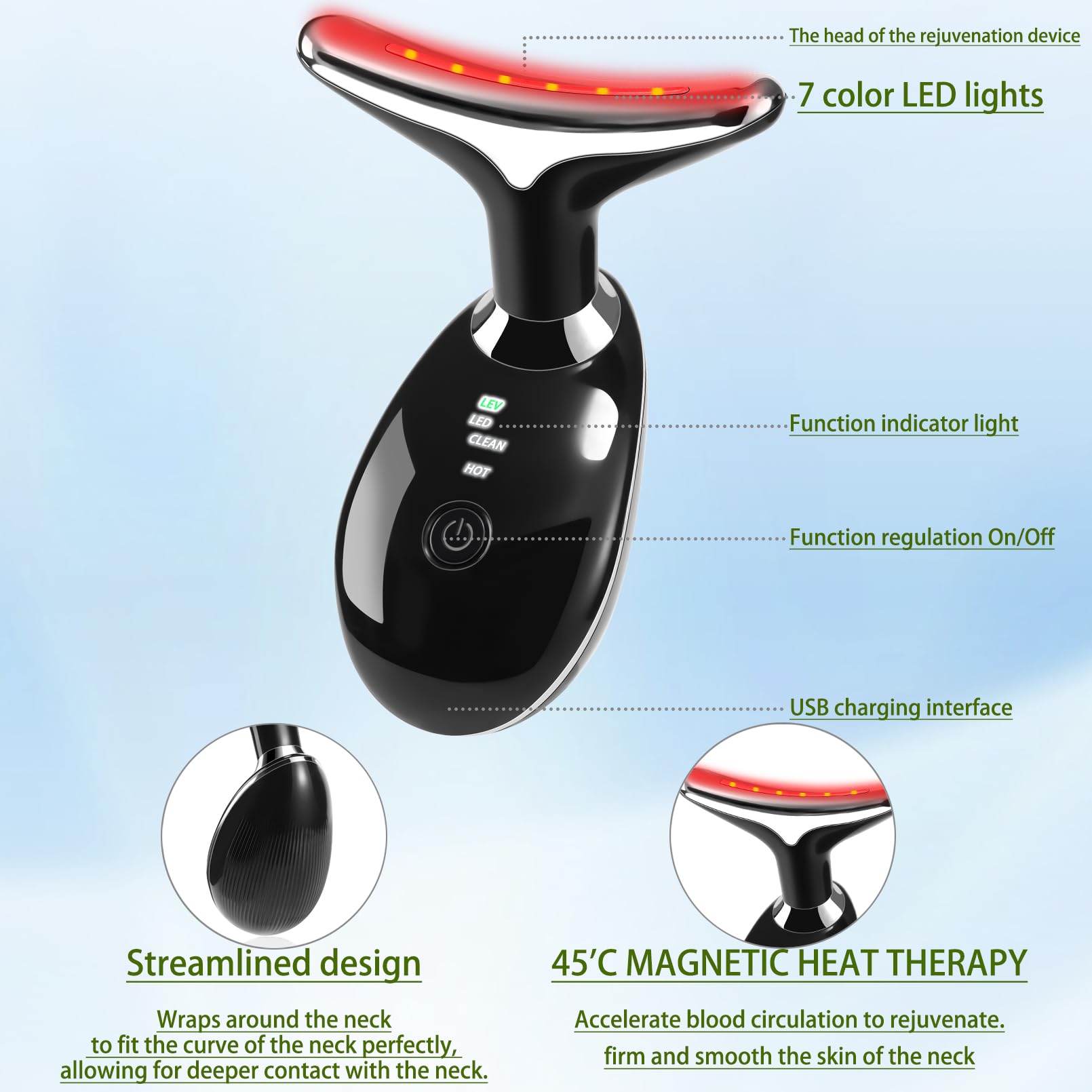 JURP device cap removed before use on neck and face.
