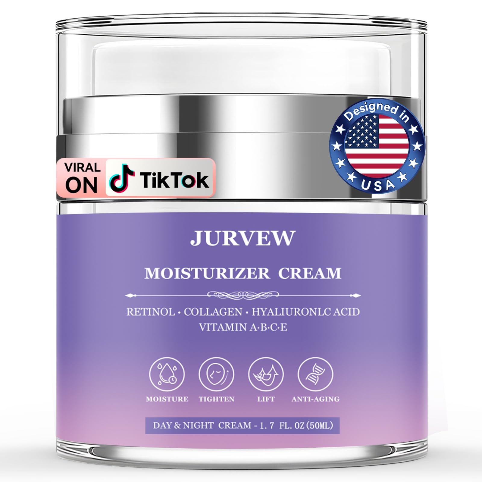JURVEW face moisturizer with hyaluronic acid delivers deep hydration.