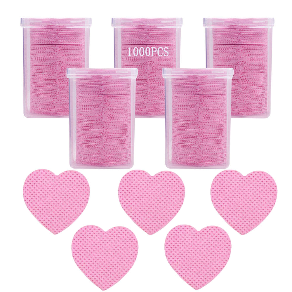 Jusbuya lint-free nail wipes in pink heart packaging for clean polish removal.