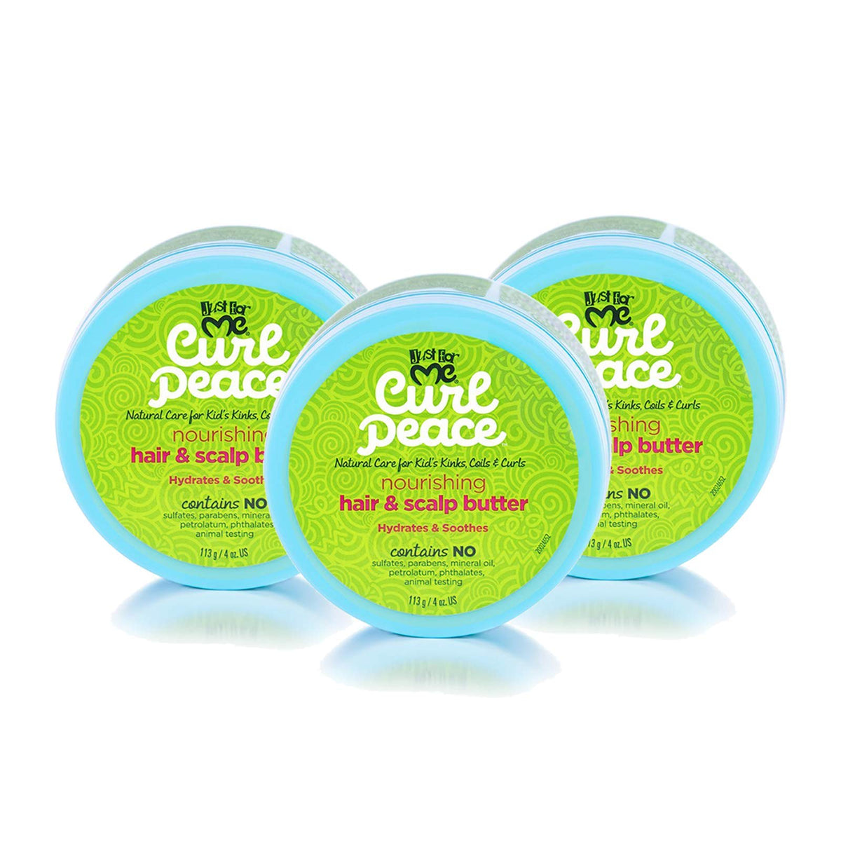 Just For Me Curl Peace 3-pack front view, convenient family care value.