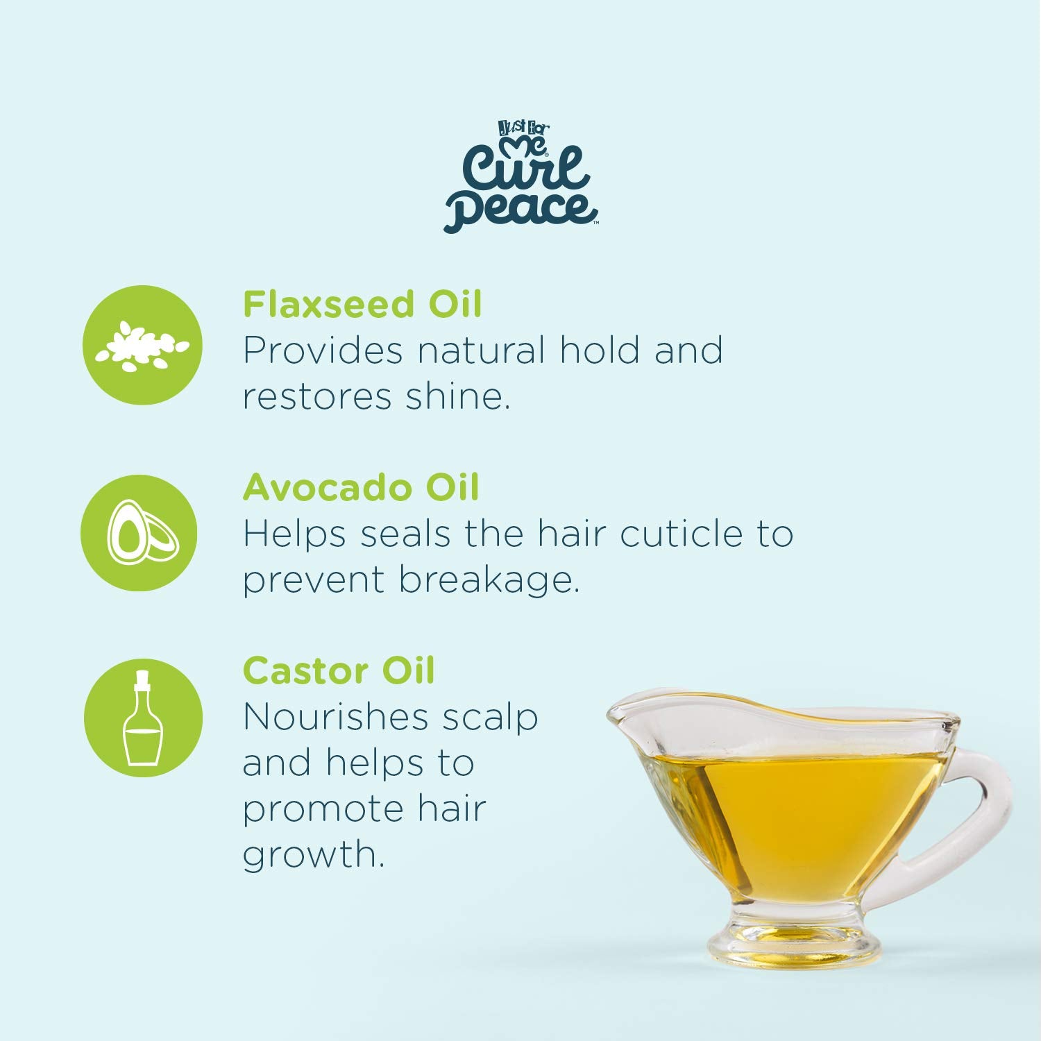 Just For Me Curl Peace avocado oil seals the cuticle for healthier hair