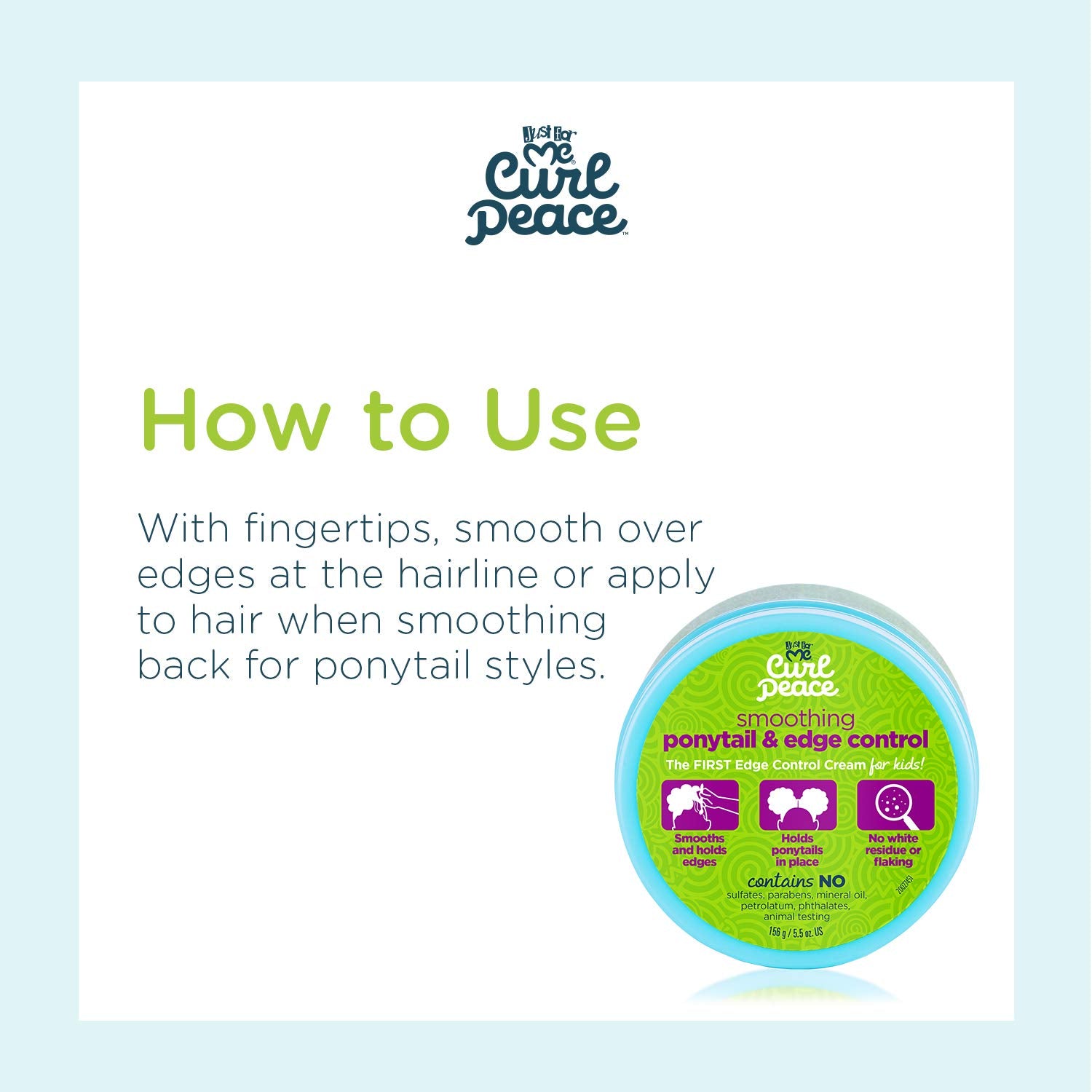Just For Me Curl Peace black castor oil nourishes the scalp during styling