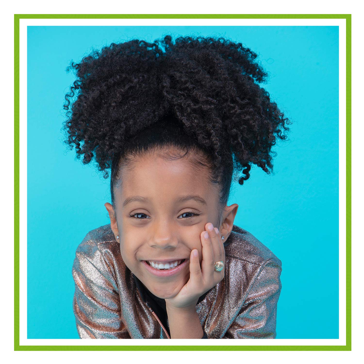 Just For Me Curl Peace smoothing edges during ponytail styling