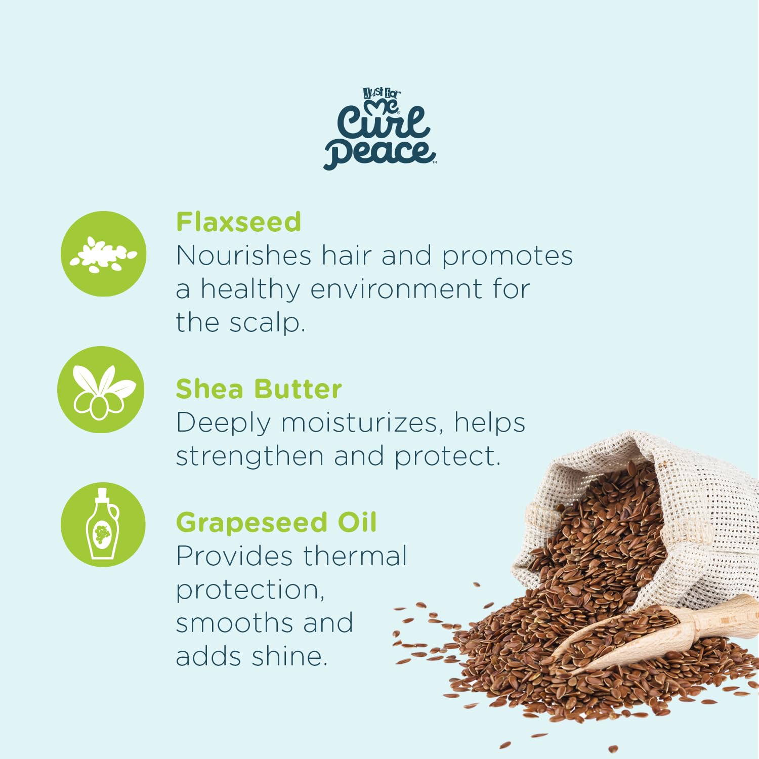 Just For Me Curl Peace flaxseed oil blend for hold and shine