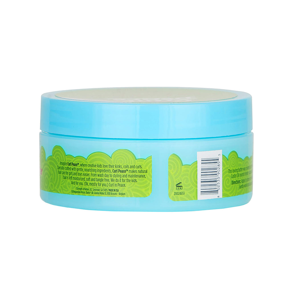 Just For Me Curl Peace hands applying cream on curls for nourishment.