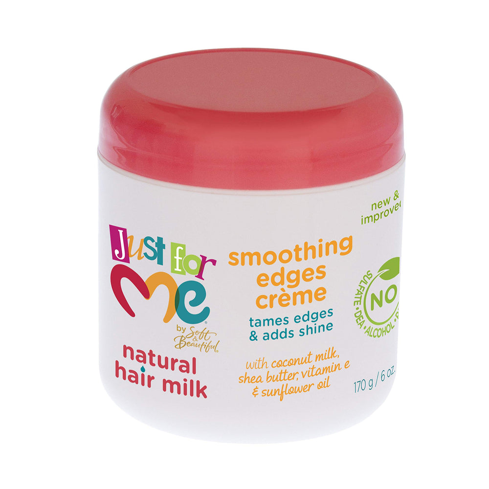 Just For Me smoothing edges creme bottle close-up showing creamy texture