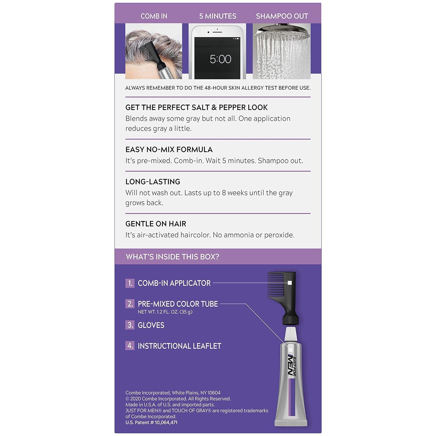 Just for Men Touch of Gray color cream for seamless gray coverage and refreshed look