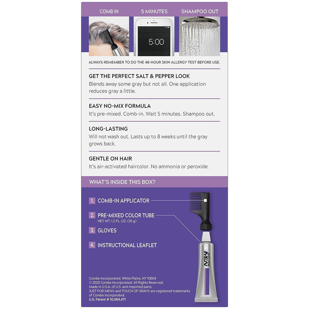 Just for Men Touch of Gray color cream for seamless gray coverage and refreshed look