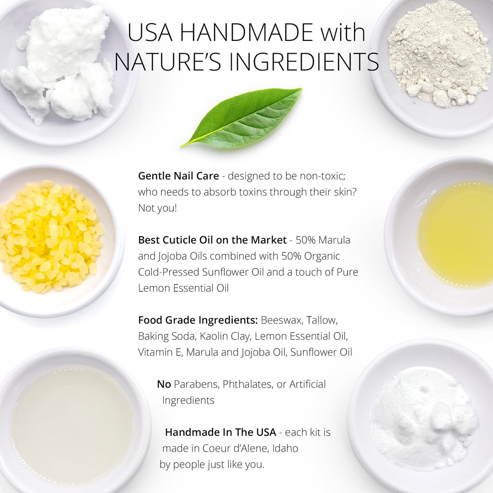 Just Like Jane natural nail care ingredients including marula and jojoba oils