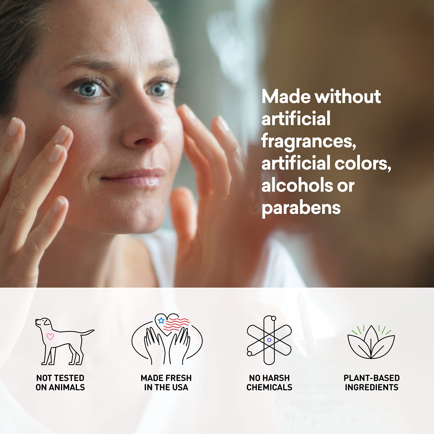 Illustration of borage tannins suggesting gentle tightening around eyes.