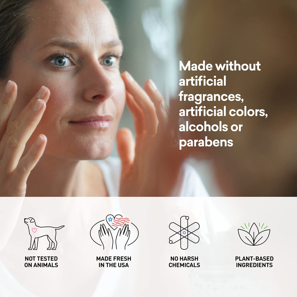 Illustration of borage tannins suggesting gentle tightening around eyes.