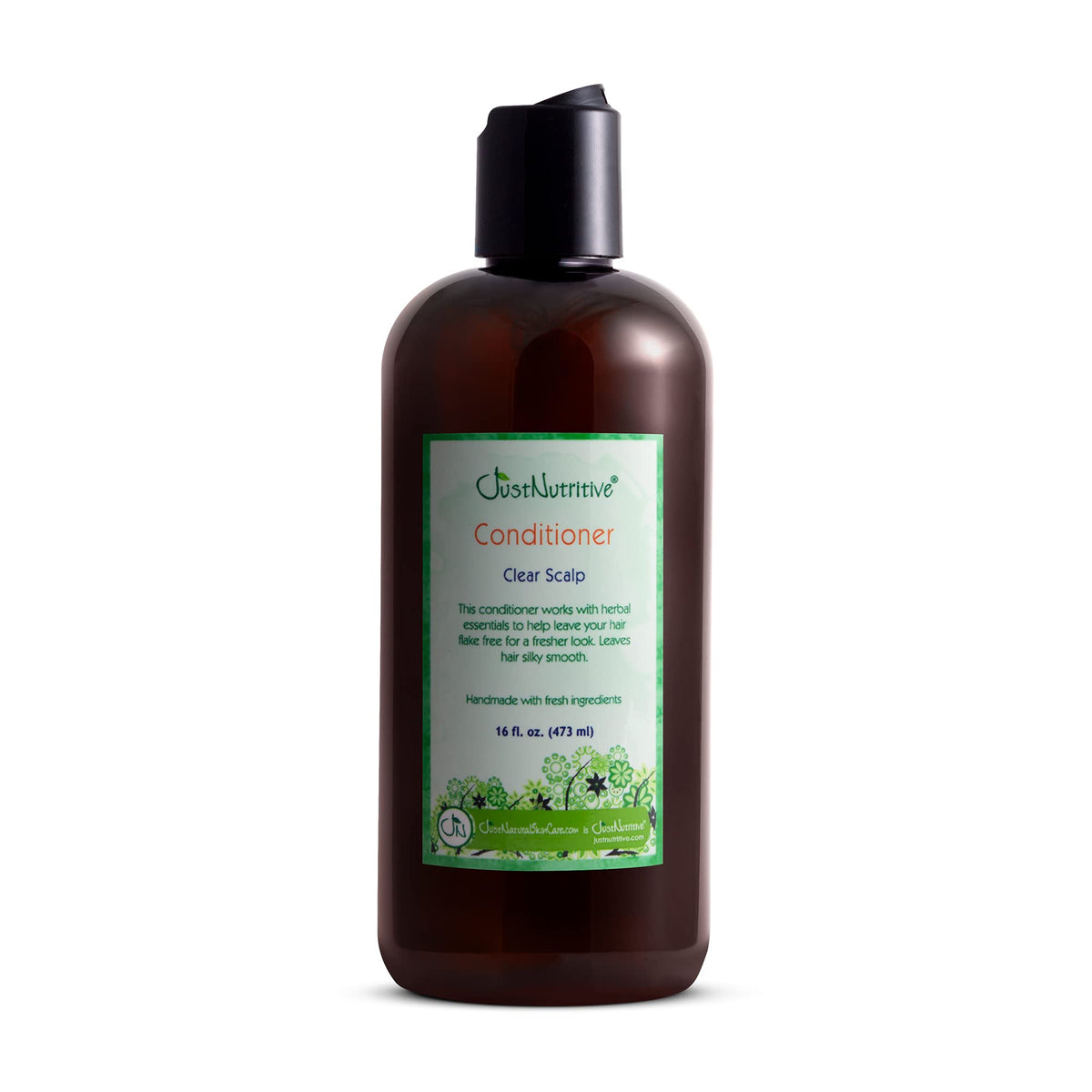Just Nutritive Clear Scalp Conditioner bottle pour relieves flaking and hydrates a dry scalp