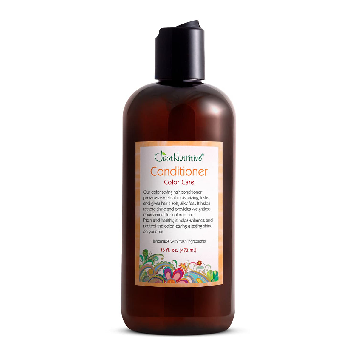 Just Nutritive Color Care Conditioner bottle showing vibrant color protection and shine.