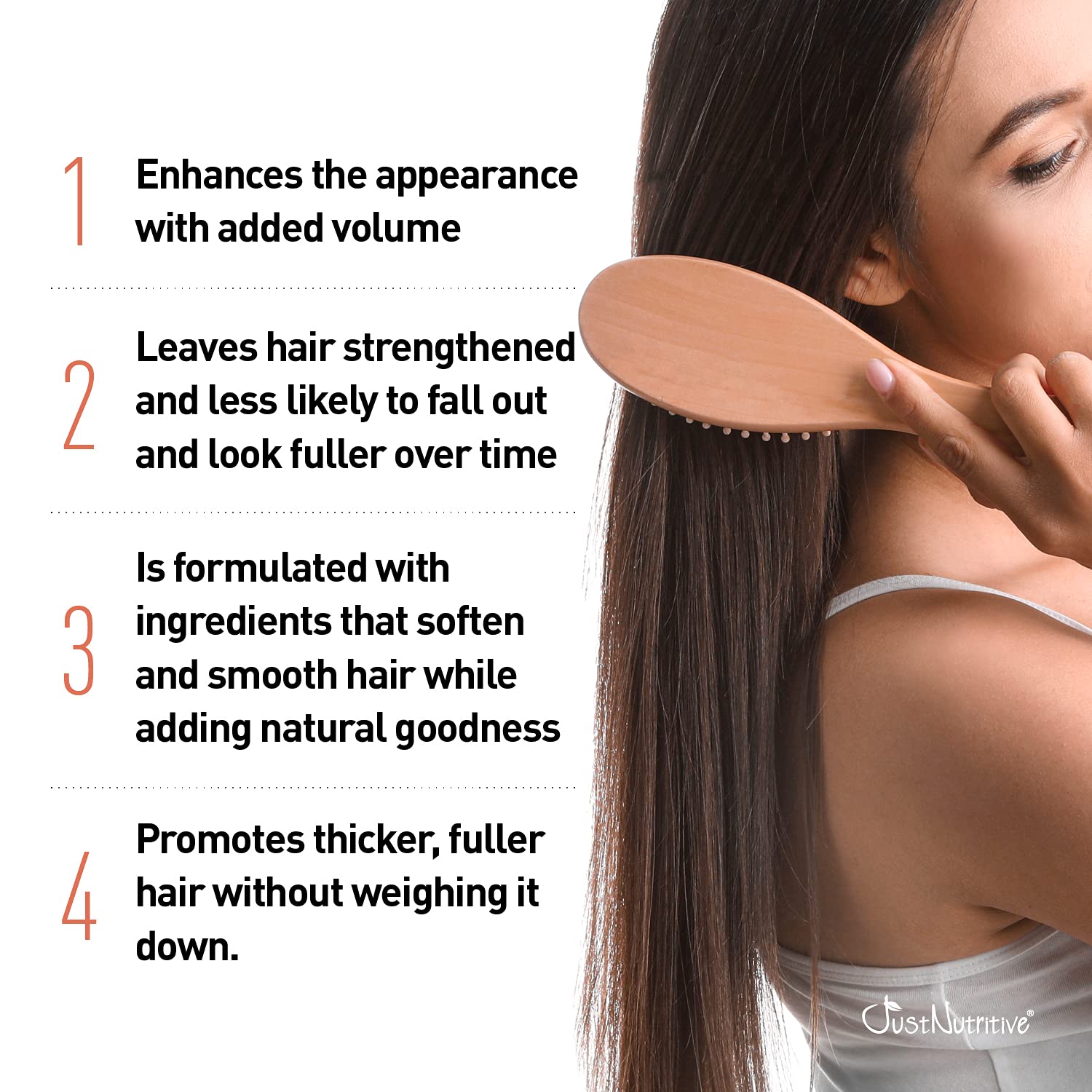 Just Nutritive – cheveux brillants et volumineux après utilisation