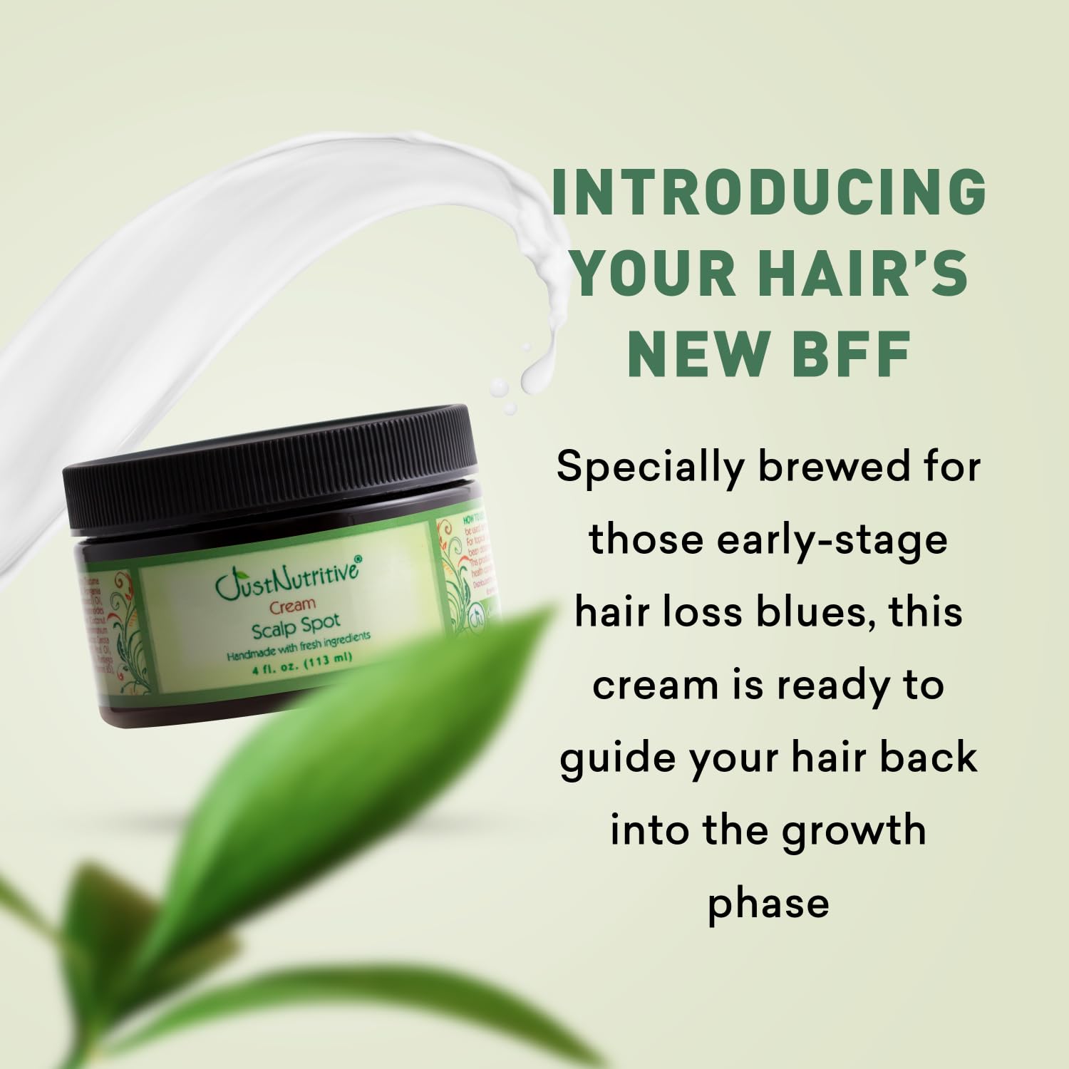 Texture-rich leave-in cream swirl ready for daily use.
