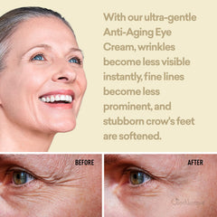 Just Nutritive eye cream texture swatch on skin with a natural glow.