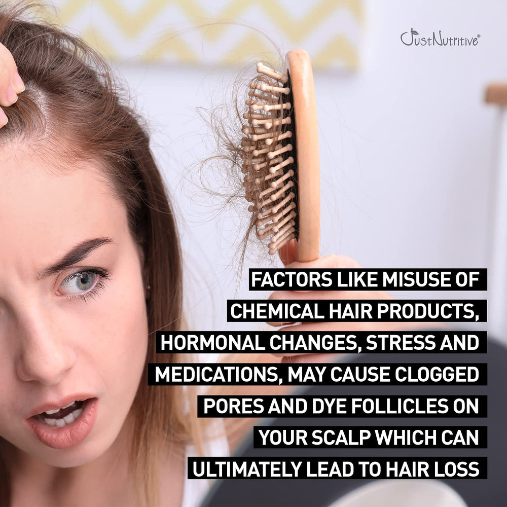 Just Nutritive Grow New Hair Treatment oil texture close-up for fast absorption.