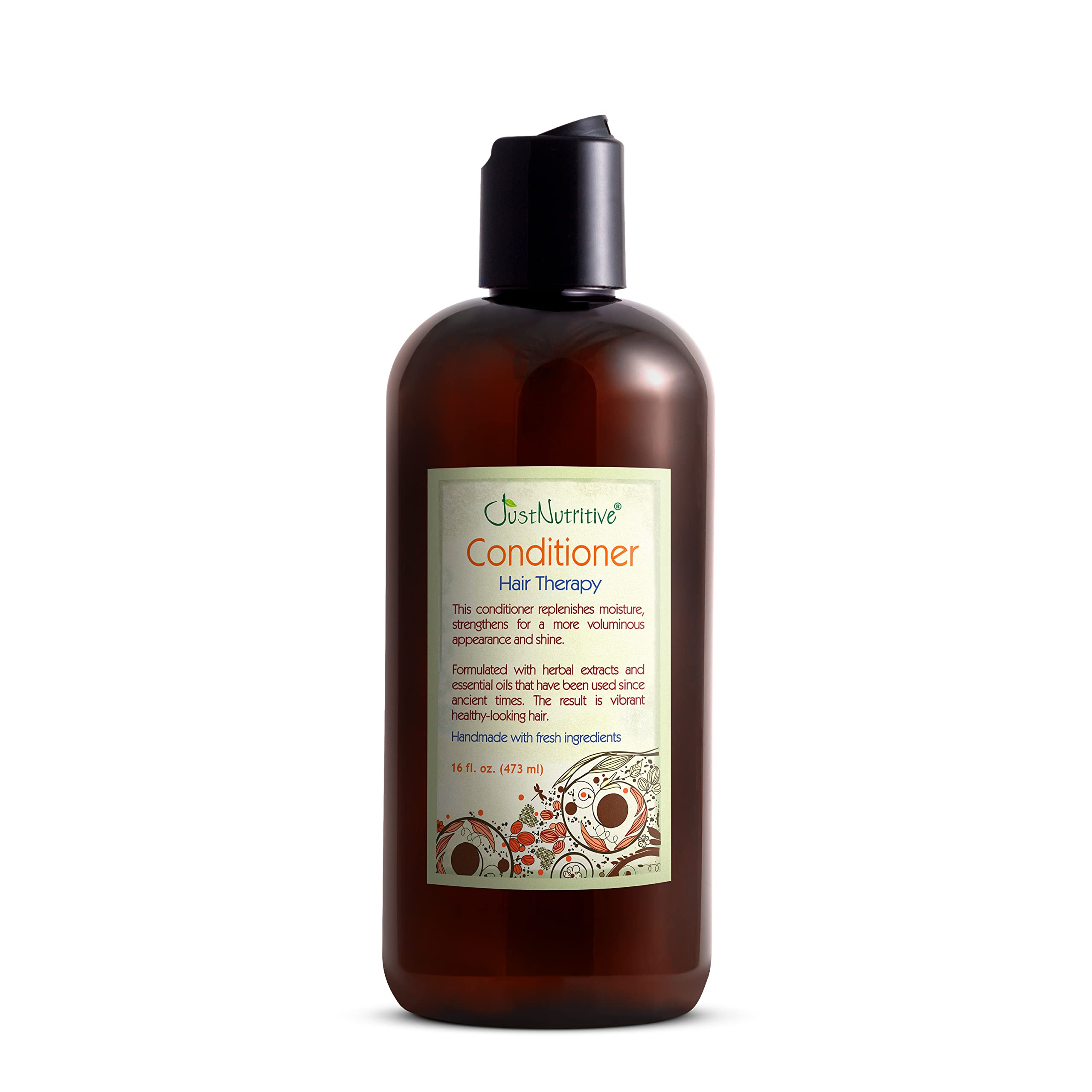 Just Nutritive hair loss conditioner bottle showing nourishing formula for healthier-looking strands.
