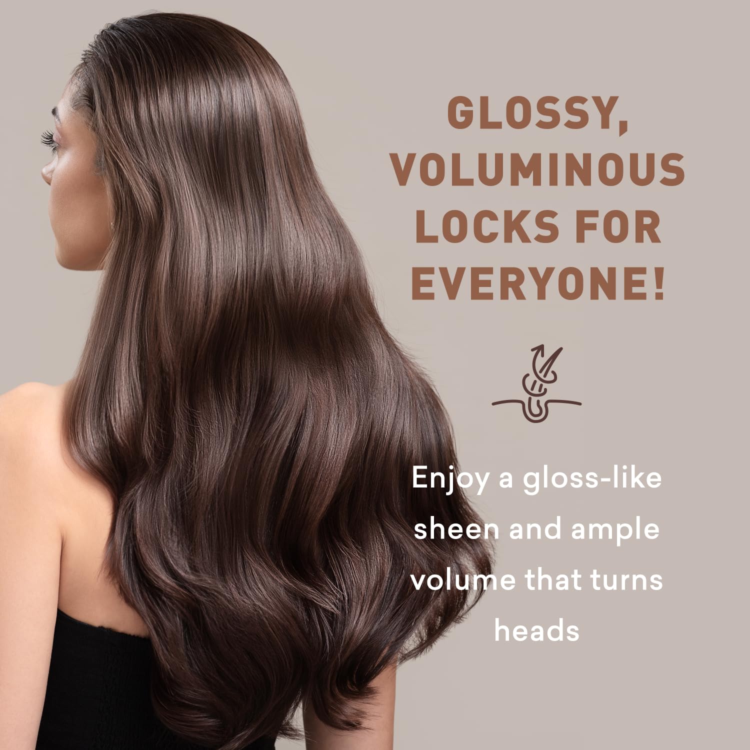 Just Nutritive Hair Loss Shampoo before-after visual, illustrating possible look improvement.
