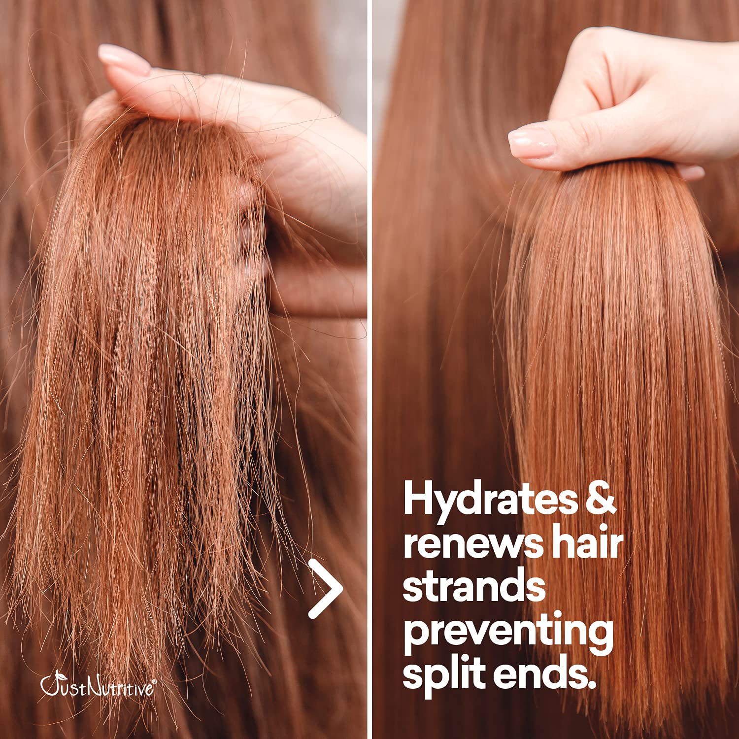Just Nutritive Hair Loss Shampoo scalp massage scene, suggesting a soothing wash.