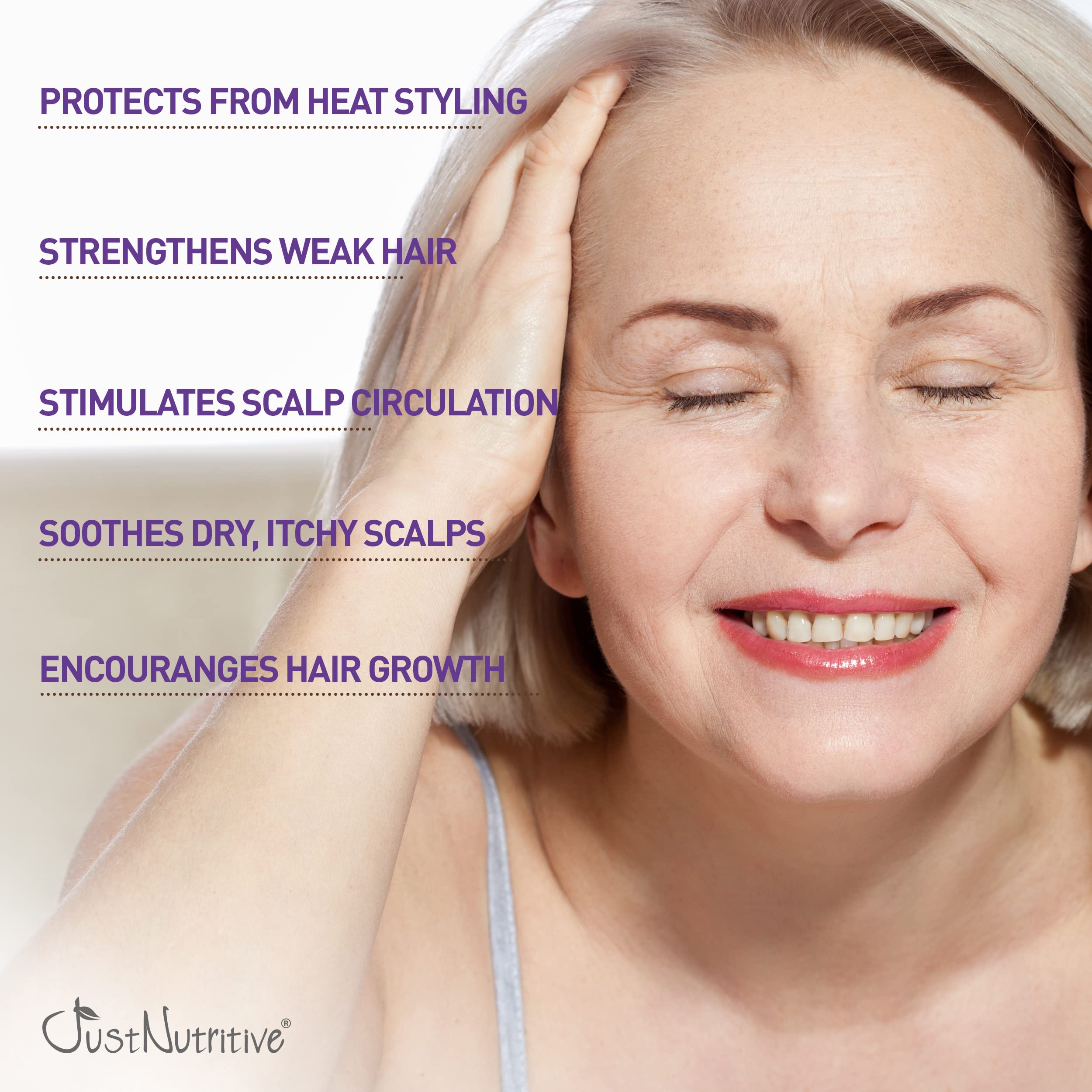 Shiny, smooth strands after using Just Nutritive hair oil.