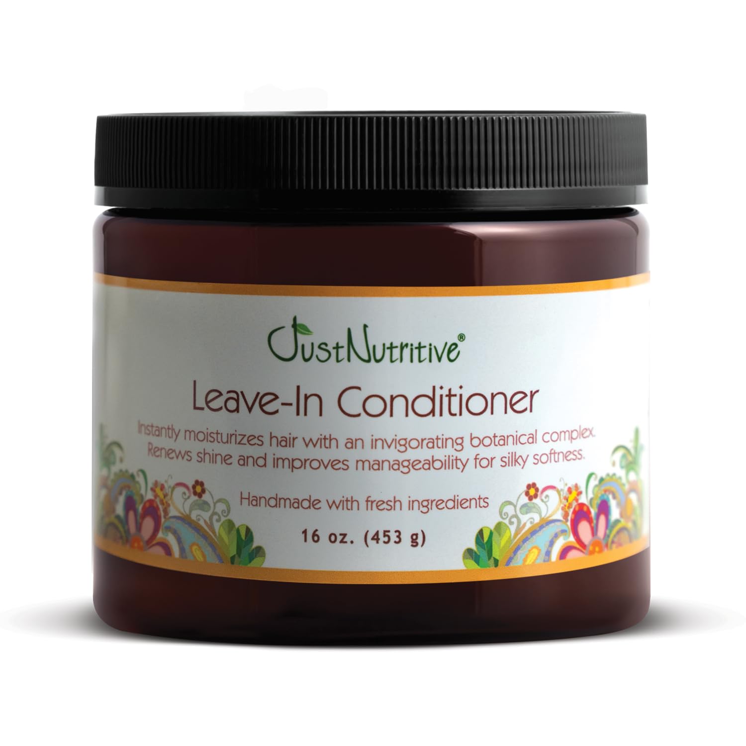 Just Nutritive Leave-In bottle delivering lasting hydration for healthy-looking hair.