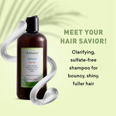 Just Nutritive lemongrass-tea-tree-basil essences highlight oil-balancing formula.