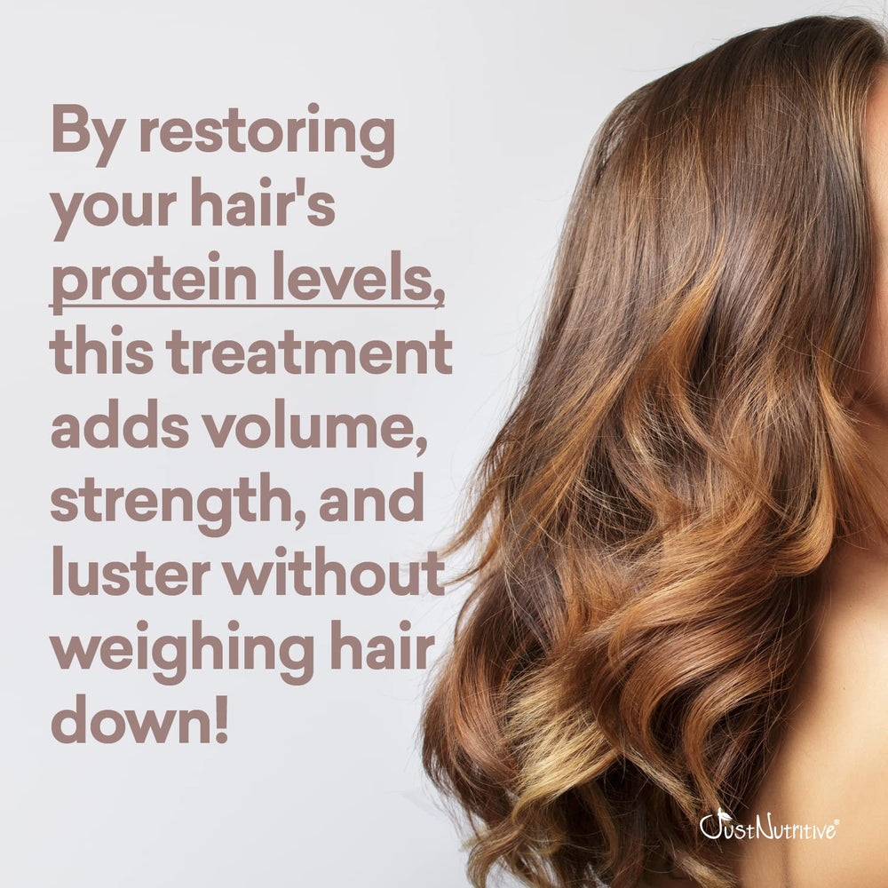 Just Nutritive treatment texture closeup highlights shine and light-weight feel.