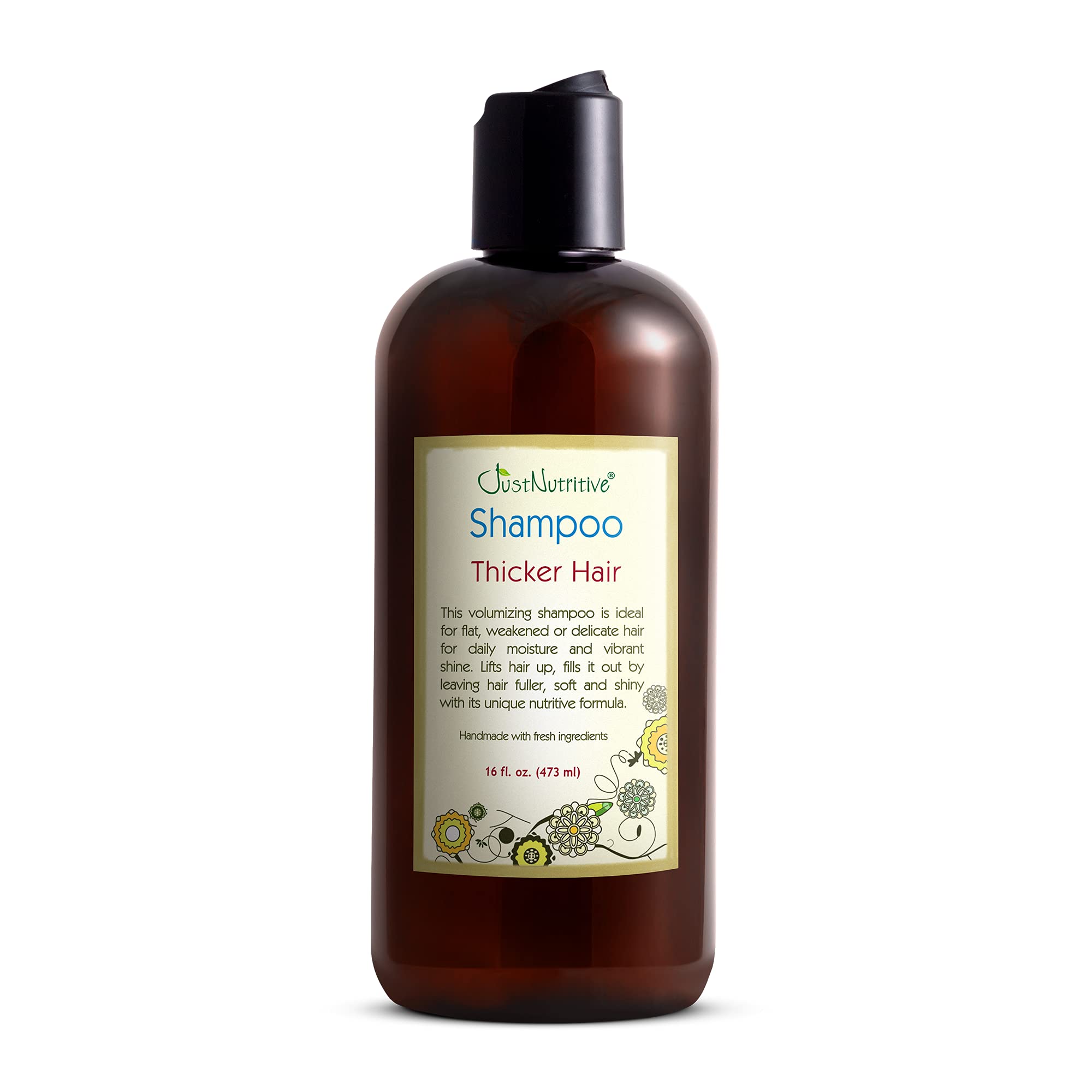 Just Nutritive Thickener Shampoo bottle for daily volumizing use