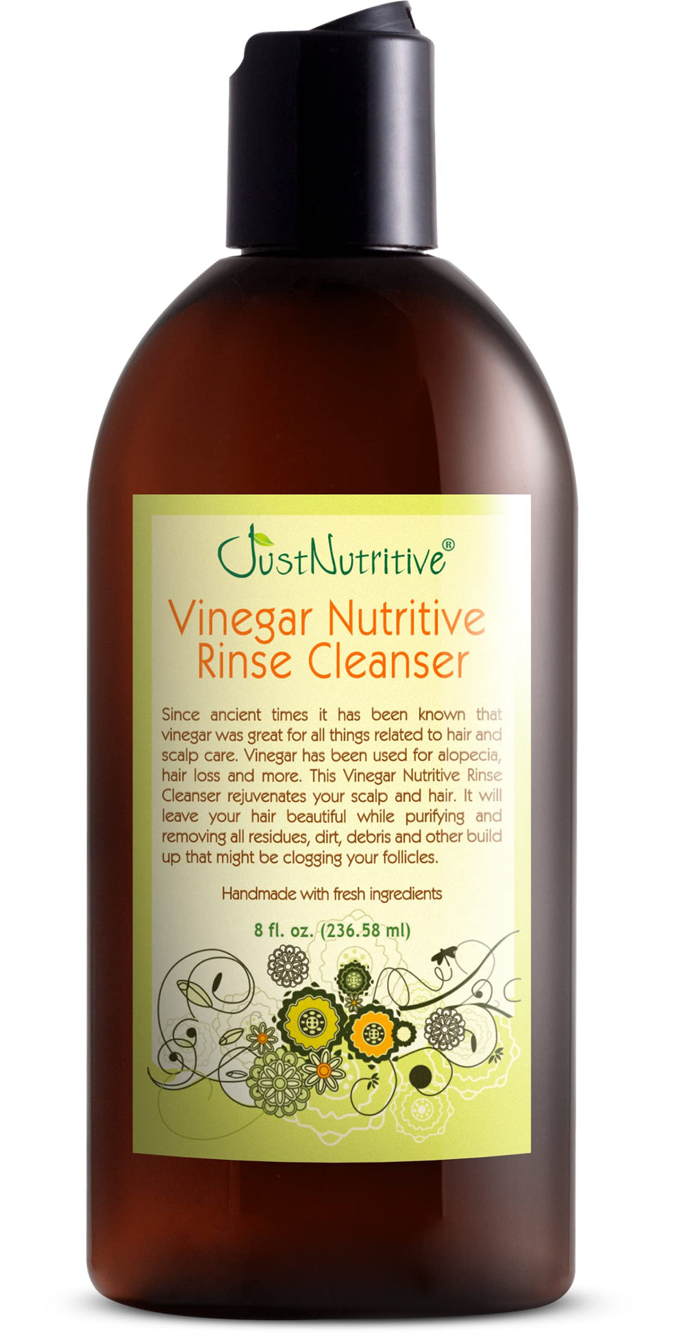 Just Nutritive Vinegar Nutritive Rinse bottle for scalp cleansing and shine
