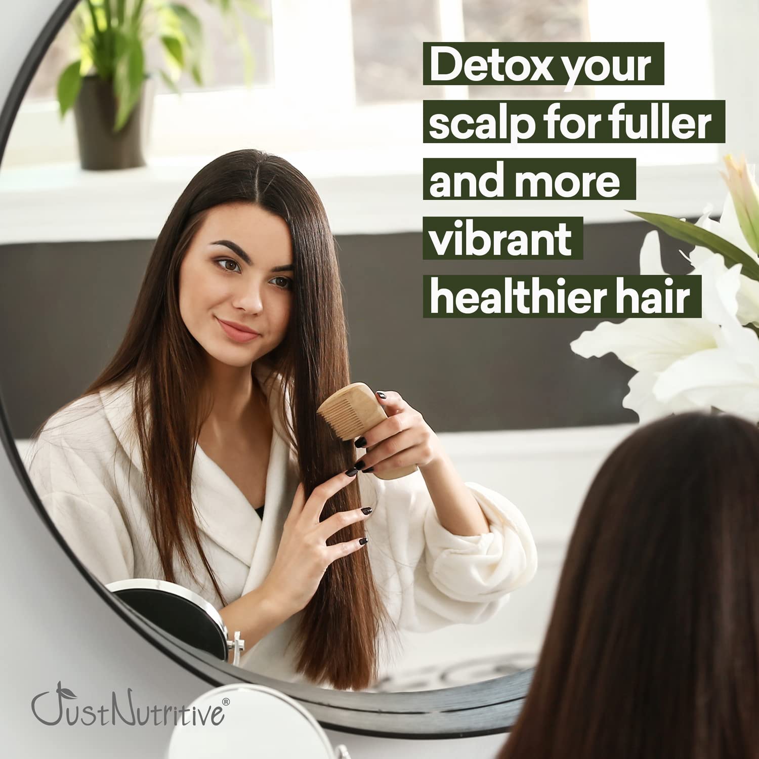 Just Nutritive Vinegar Nutritive Rinse scalp clarity in use