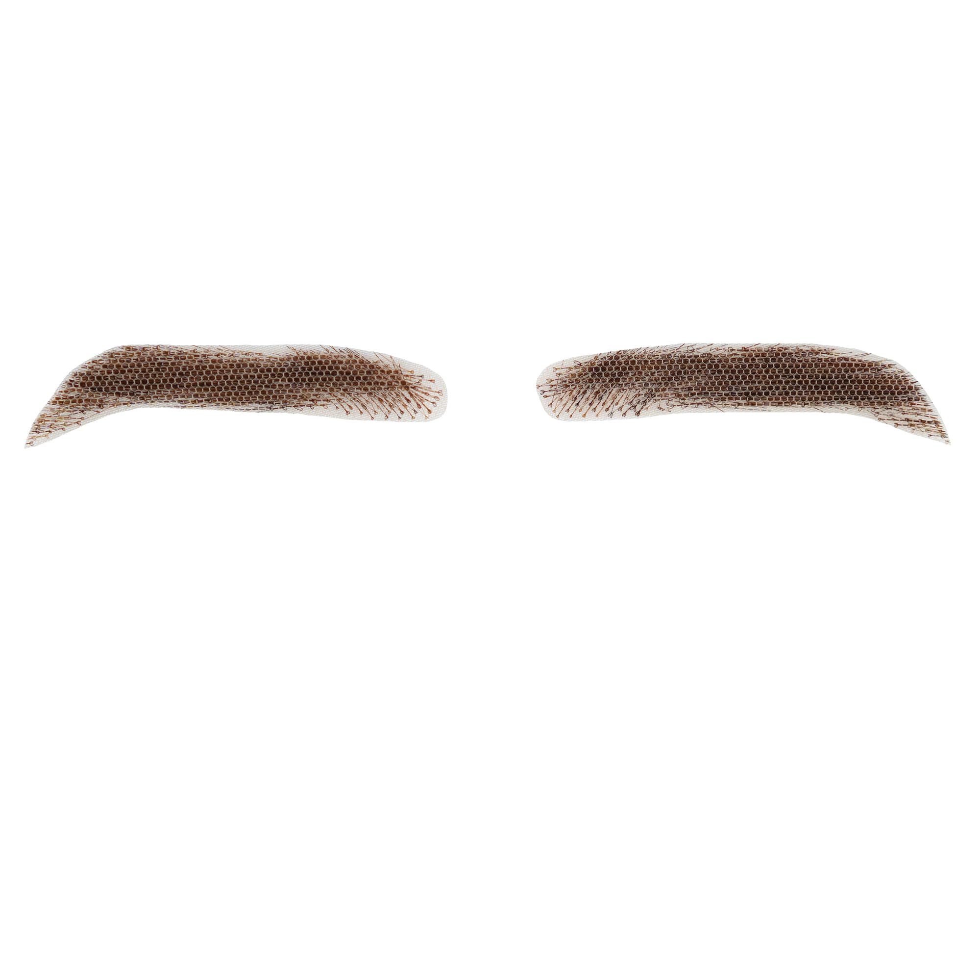Justin Happy eyebrow application showing glue-based wear option.