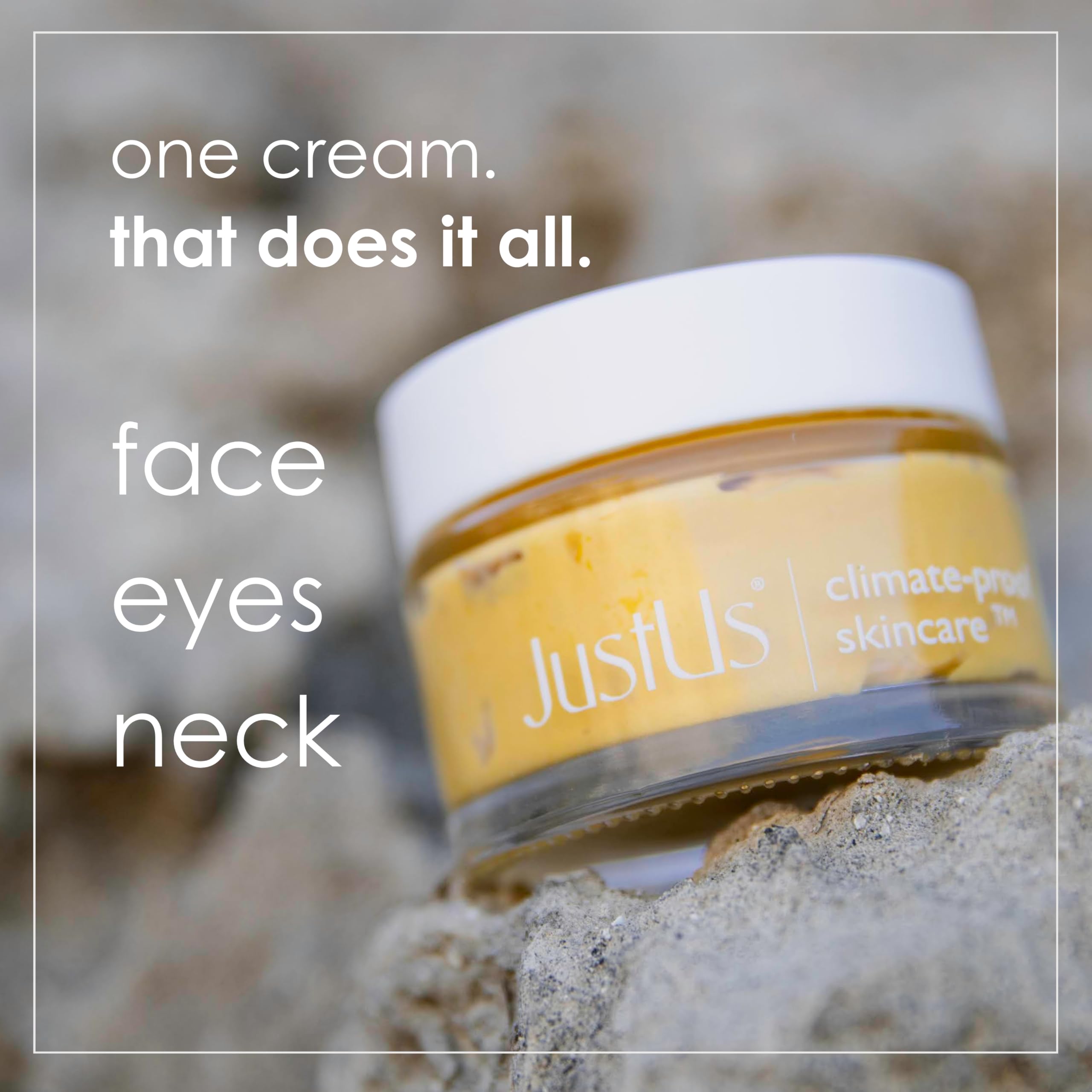 Just Us Meta Ultimate Day + Night Cream jar full for daily glow.
