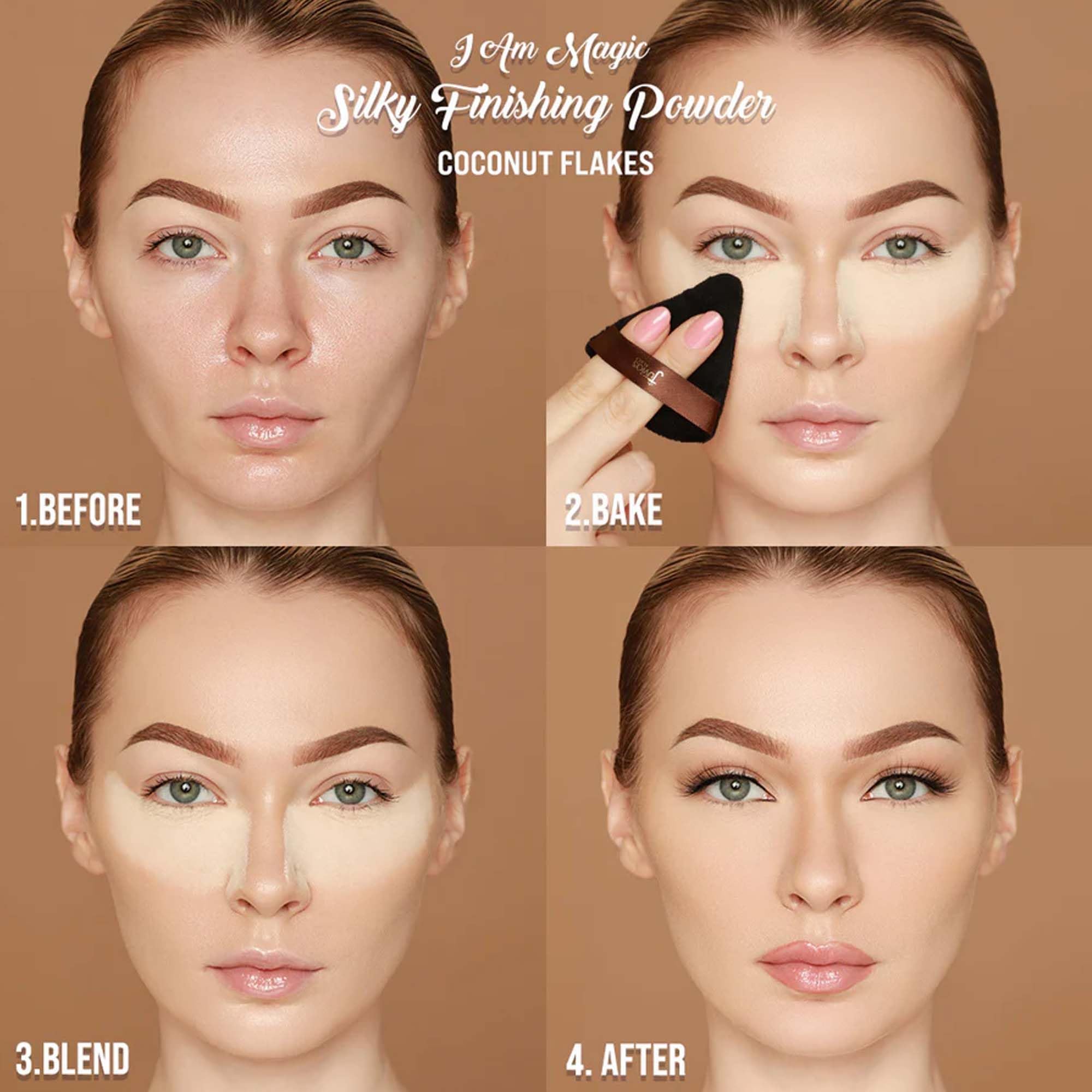 Juvia's Place Coconut Flakes setting powder for all over matte finish.