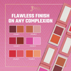 Juvia's Place Blushed Duo Volume 6 silky finish on cheeks.