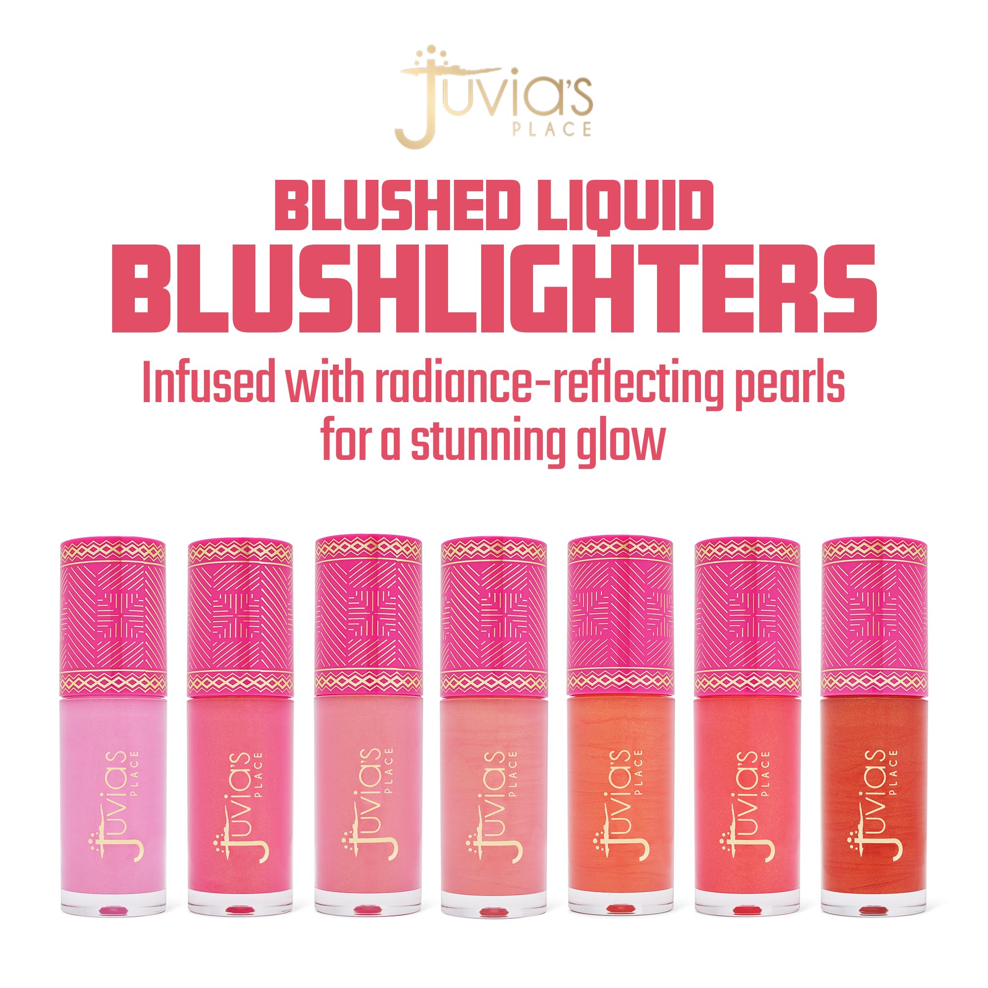 Juvia's Place Blushed Liquid BlushLighter Lily Glow swatch on skin reveals rich pigment.