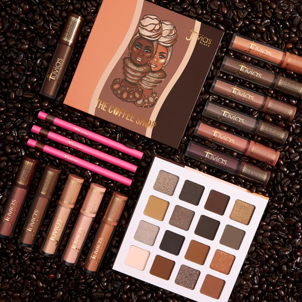 Juvia's Place Coffee Shop Lip Gloss Butterscotch on lips, versatile shine for any vibe