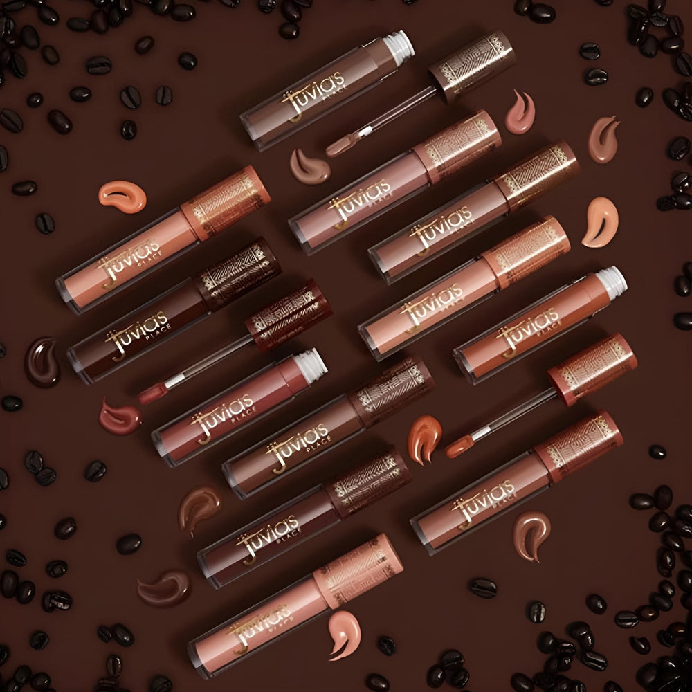 Juvia's Place Coffee Shop Lip Gloss Butterscotch palette swatches for shade matching