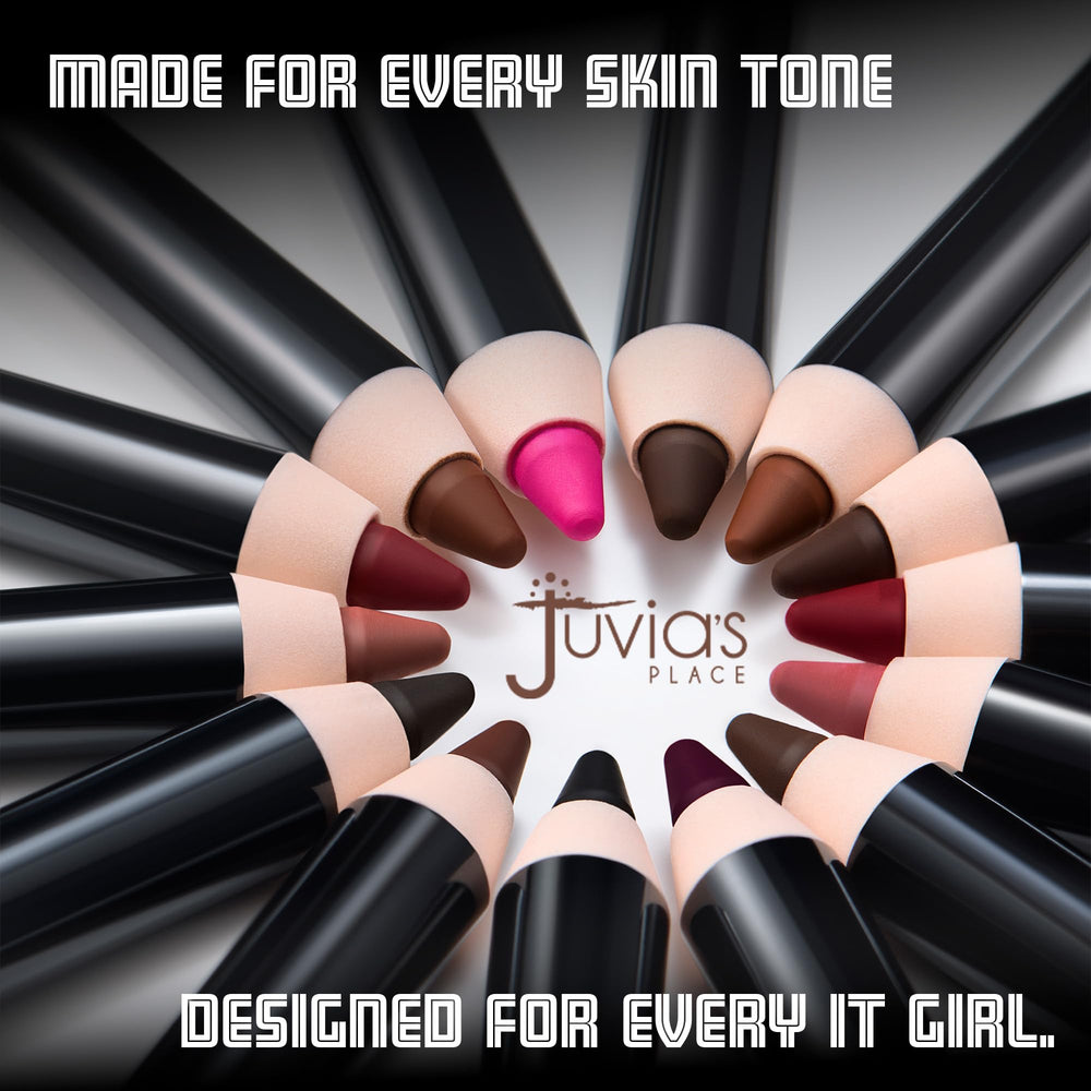 Juvia's Place Kola lip pencil on lip with 13-hour wear demonstration.