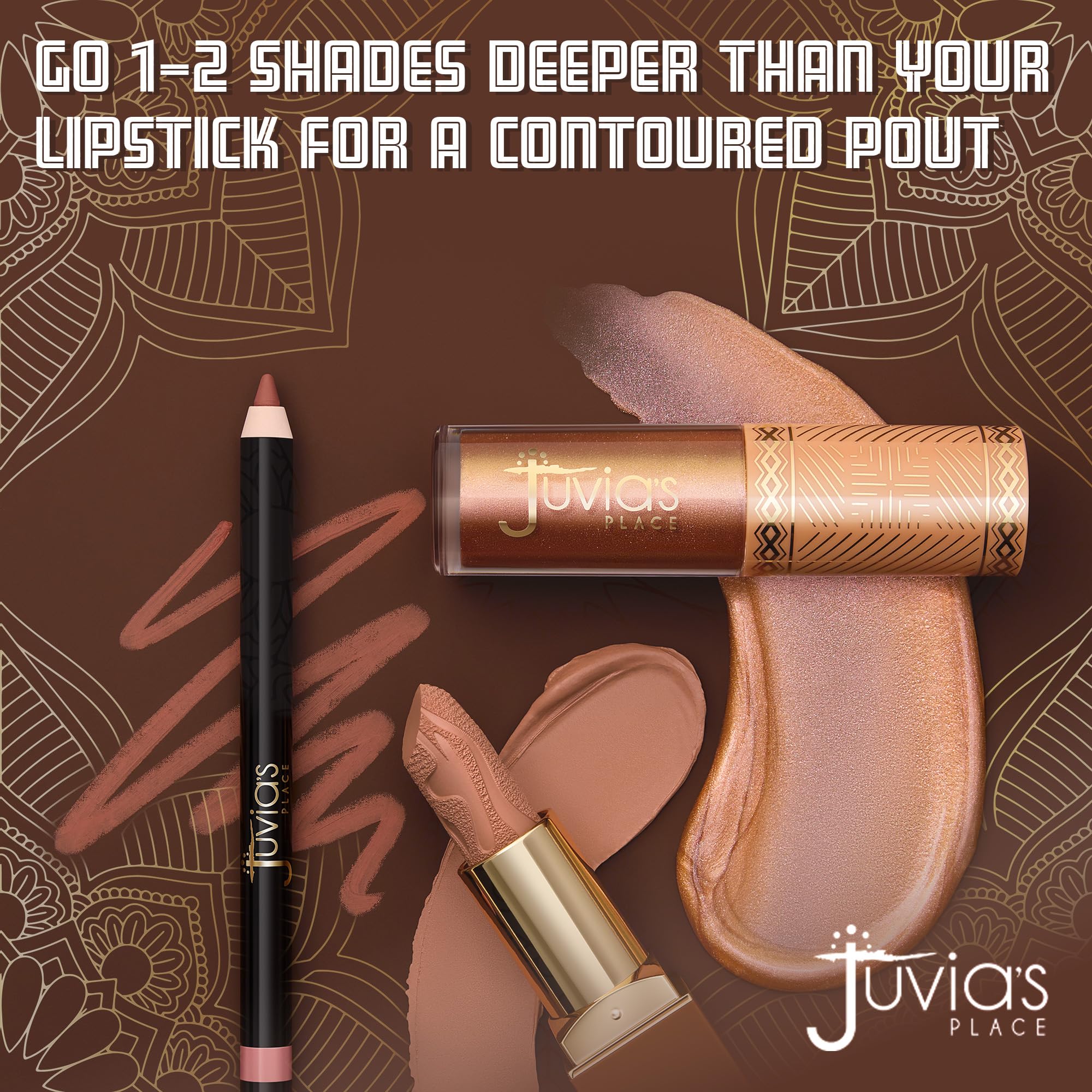 Juvia's Place Kola lip pencil used as base for lipstick layering and longevity.
