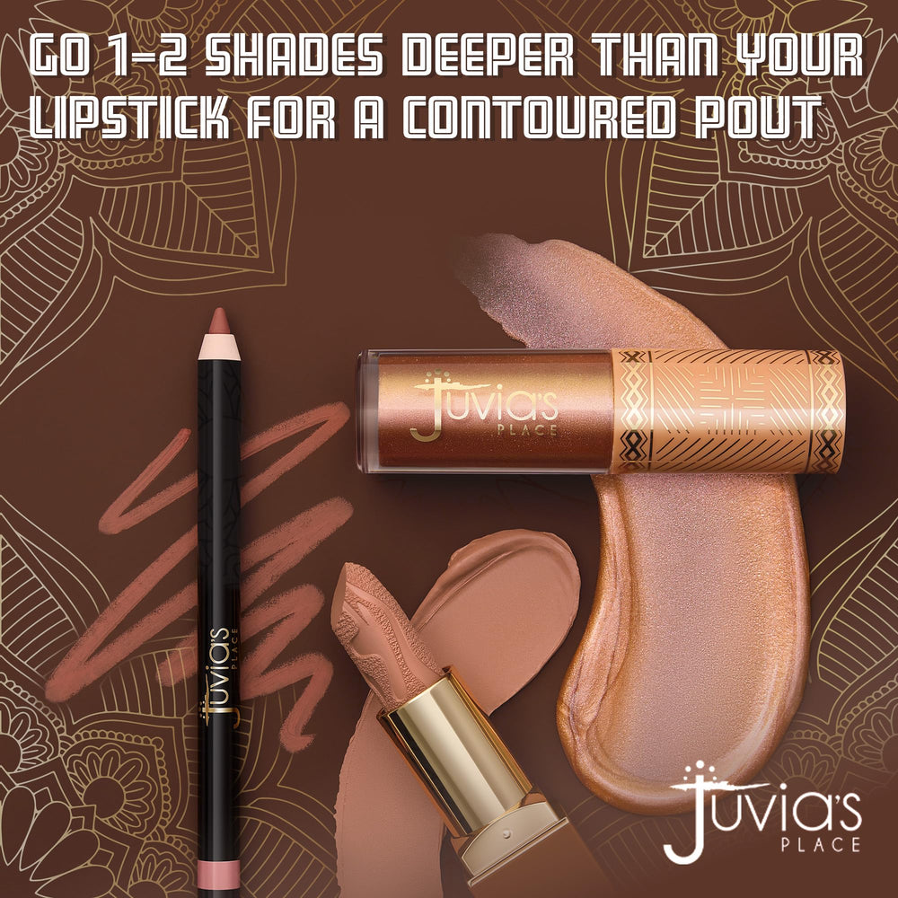 Juvia's Place Kola lip pencil used as base for lipstick layering and longevity.