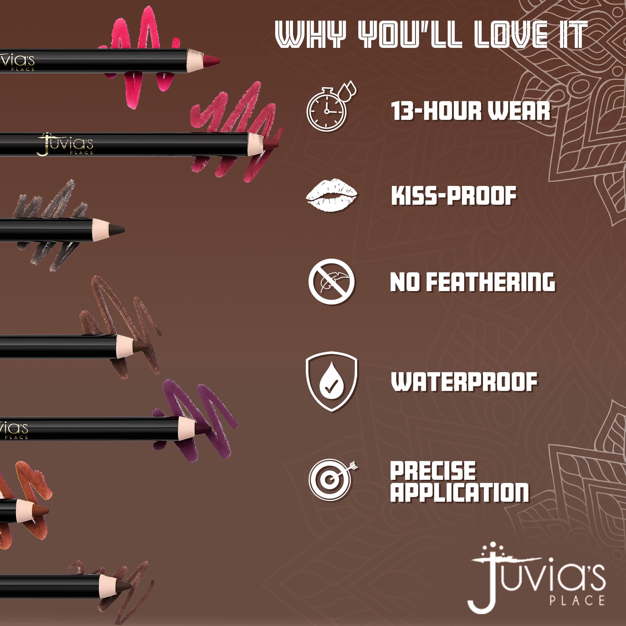 Juvia's Place Kola lip pencil matte finish portrait for all-day definition.