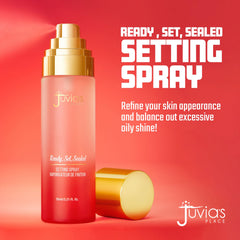 Juvia's Place spray close-up shows a lightweight mist ideal for refreshing makeup.