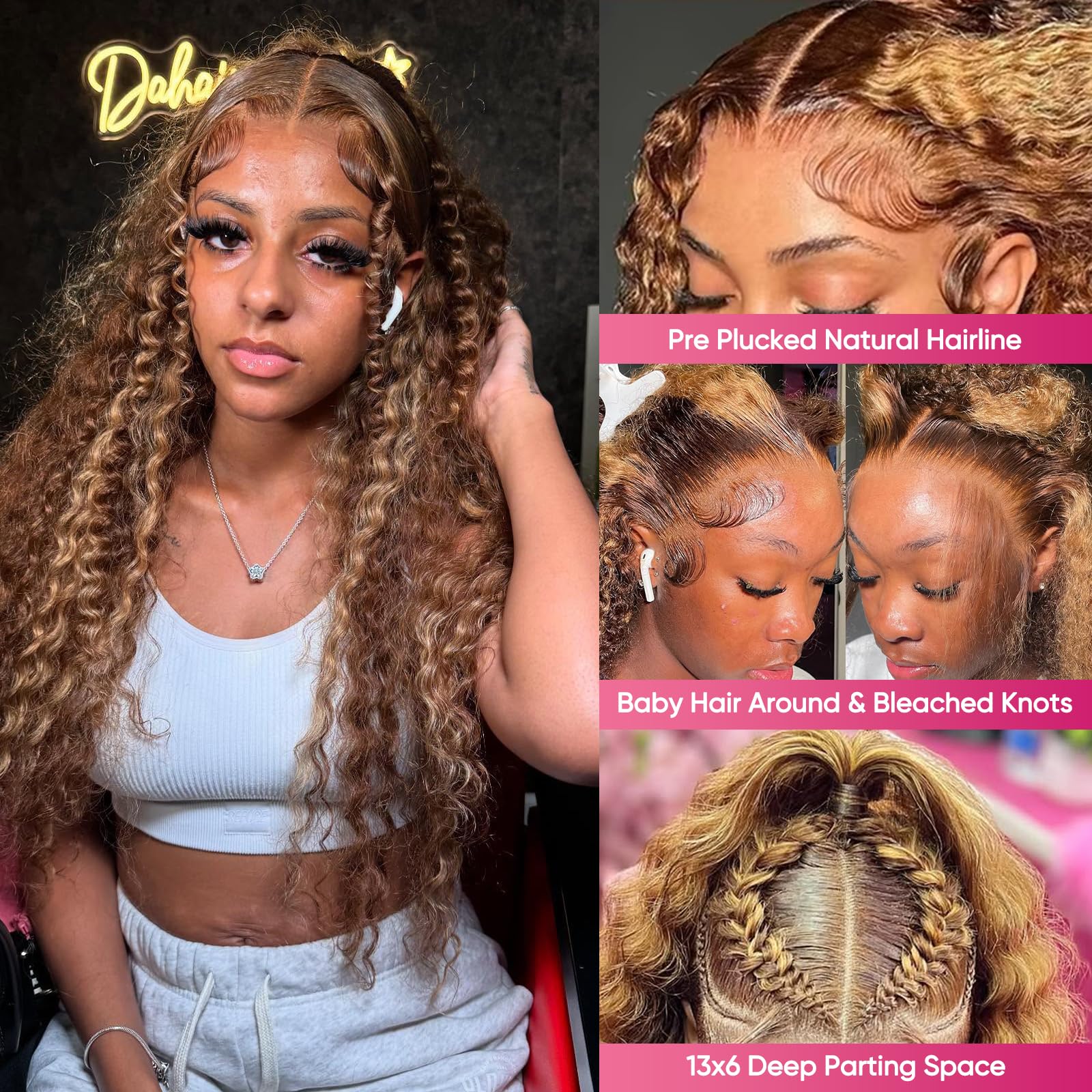 Juviso 13x6 HD lace front detail with transparent scalp and realistic parting