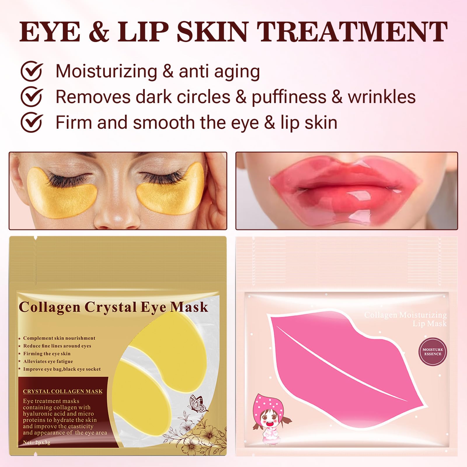 JUYANGYAN lip mask set deeply moisturizes and smooths dry lips.